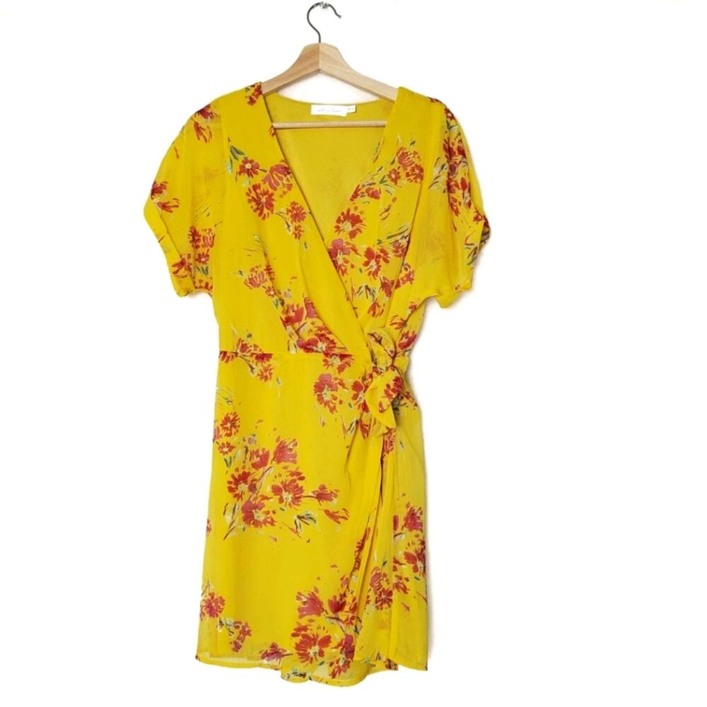 All In Favor | Simone Floral Wrap Front Minidress Dress
